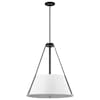 Nuvo Brewster 3-Light Pendant, Black, White Metal Shade 60/7697